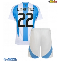 Argentina Lautaro Martinez #22 Replica Home Minikit Copa America 2024 Short Sleeve (+ pants)